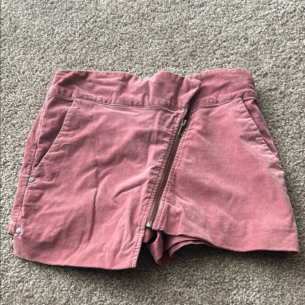 Pink Corduroy Skorts with Flat Front Design